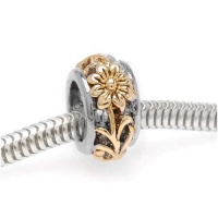 Gold Plated Silver Tone Floral Cut Out Large Hole Bead Fits Pandora (1) Gold Plated Silver Tone Floral Cut Out Large Hole Bead Fits Pandora (1)