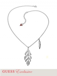 GUESS Silver-Tone Feather Pendant Necklace, SILVER GUESS Silver-Tone Feather Pendant Necklace, SILVER