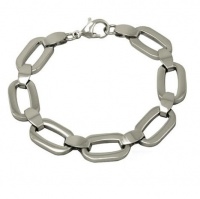 Ladies Fancy Link Silver Tone Stainless Steel Bracelet 8 inch Ladies Fancy Link Silver Tone Stainless Steel Bracelet 8 inch