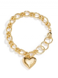 GUESS Gold-Tone Heart Charm Bracelet, GOLD GUESS Gold-Tone Heart Charm Bracelet, GOLD