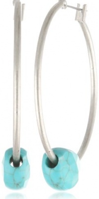 Kenneth Cole New York Semi Precious Turquoise Bead Hoop Earrings