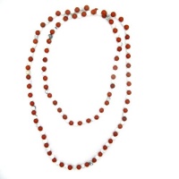 Pearlz Ocean White Howlite and Red Jasper Bead Necklace 50-inches Long Pearlz Ocean White Howlite and Red Jasper Bead Necklace 50-inches Long