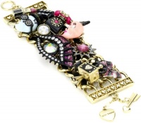 Betsey Johnson Film Noir Skull Multi-Charm Wide Toggle Bracelet Betsey Johnson Film Noir Skull Multi-Charm Wide Toggle Bracelet