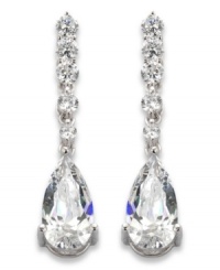 Take center stage with these head-turning CRISLU earrings featuring round- and pear-cut cubic zirconias (4-4/5 ct. t.w.) set in sterling silver with a platinum finish. Approximate drop: 1 inch. Take center stage with these head-turning CRISLU earrings featuring round- and pear-cut cubic zirconias (4-4/5 ct. t.w.) set in sterling silver with a platinum finish. Approximate drop: 1 inch.