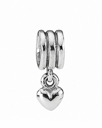 Add instant movement and dimension to your bracelet with PANDORA's dangling heart charm in polished sterling silver. Add instant movement and dimension to your bracelet with PANDORA's dangling heart charm in polished sterling silver.