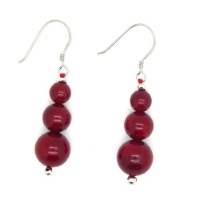 Pearlz Ocean Sterling Silver Red Coral Journey Earrings Pearlz Ocean Sterling Silver Red Coral Journey Earrings