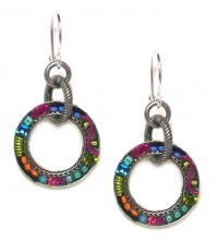 Firefly Sterling Silver Infinity Circle Swarovski Crystal and Czech Bead Dangle Earrings in Multi-Color Firefly Sterling Silver Infinity Circle Swarovski Crystal and Czech Bead Dangle Earrings in Multi-Color