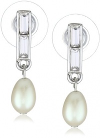 Carolee Classic Love Story Silver-Tone Pearl Drop Earrings