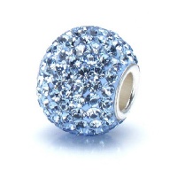 Bella Fascini Baby Blue Crystal Pave Round Charm - European Charm Bracelet Bling Bead or Pendant - Made with Authentic Swarovski Crystal Elements Solid Sterling Silver Core - Fits Perfectly on Chamilia Moress Pandora and All Compatible Brands Bella Fascini Baby Blue Crystal Pave Round Charm - European Charm Bracelet Bling Bead or Pendant - Made with Authentic Swarovski Crystal Elements Solid Sterling Silver Core - Fits Perfectly on Chamilia Moress Pandora and All Compatible Brands