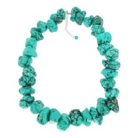 Pearlz Ocean Sterling Silver Turquoise Howlite Nugget Necklace Pearlz Ocean Sterling Silver Turquoise Howlite Nugget Necklace