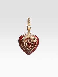 A hint of romance ideal for gift-giving or keeping, handcrafted in light antique goldplated pewter with careful Swarovski crystal embellishment. From the Charming Collection 1W X 2H X ½D Imported A hint of romance ideal for gift-giving or keeping, handcrafted in light antique goldplated pewter with careful Swarovski crystal embellishment. From the Charming Collection 1W X 2H X ½D Imported
