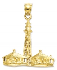 Capturing a beautiful landmark in 14k gold, this Sanibel Island Lighthouse charm offers its wearer a chance to own a gleaming piece of Floridian history. Chain not included. Approximate drop length: 1-1/10 inches. Approximate drop width: 1 inch. Capturing a beautiful landmark in 14k gold, this Sanibel Island Lighthouse charm offers its wearer a chance to own a gleaming piece of Floridian history. Chain not included. Approximate drop length: 1-1/10 inches. Approximate drop width: 1 inch.