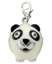 Add a touch of adorable to a necklace or bracelet with this chubby panda. Charm features black and white enamel panda bear. Crafted in sterling silver with cubic zirconia accents. Approximate drop: 1/2 inch. Add a touch of adorable to a necklace or bracelet with this chubby panda. Charm features black and white enamel panda bear. Crafted in sterling silver with cubic zirconia accents. Approximate drop: 1/2 inch.