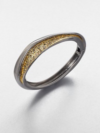 From the Miss Havisham Collection. This curvaceous gunmetal bangle widens, then narrows, as does its golden field of shimmering Swarovski crystals.CrystalRuthenium plated and goldtoneDiameter, about 2.4Width, about .6Hinged, with magnetic closureImported From the Miss Havisham Collection. This curvaceous gunmetal bangle widens, then narrows, as does its golden field of shimmering Swarovski crystals.CrystalRuthenium plated and goldtoneDiameter, about 2.4Width, about .6Hinged, with magnetic closureImported