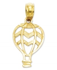 High-flying adventure in the palm of your hand. This hot air balloon charm invites its wearer to embrace the challenge to travel abundantly and be carefree. Crafted of 14k gold. Chain not included. Approximate drop: 7/10 inch. Approximate drop width: 4/5 inch. High-flying adventure in the palm of your hand. This hot air balloon charm invites its wearer to embrace the challenge to travel abundantly and be carefree. Crafted of 14k gold. Chain not included. Approximate drop: 7/10 inch. Approximate drop width: 4/5 inch.