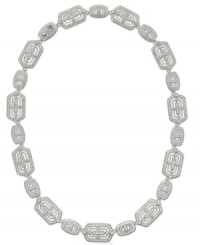 Eliot Natori combines style and substance in this decorated collar necklace. Crafted from rhodium-plated brass, the necklace features crystal accents to stunning effect. Approximate length: 16 inches. Eliot Natori combines style and substance in this decorated collar necklace. Crafted from rhodium-plated brass, the necklace features crystal accents to stunning effect. Approximate length: 16 inches.