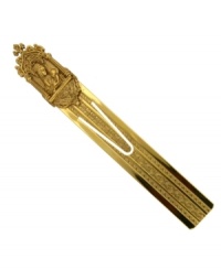 The perfect bookmark for your bible. This iconic Madonna and child design by Vatican highlights intricate engraving in gold tone mixed metal. Approximate length: 5-3/4 inches. The perfect bookmark for your bible. This iconic Madonna and child design by Vatican highlights intricate engraving in gold tone mixed metal. Approximate length: 5-3/4 inches.