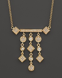 Art-deco inspired 14K yellow gold necklace set with diamonds. Art-deco inspired 14K yellow gold necklace set with diamonds.