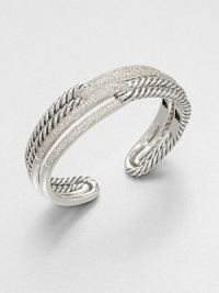 From the Labyrinth Collection. A stunning piece featuring iconic cables and dazzling diaonds in a double looped designSterling silverDiamonds, 2.17 tcwDiameter, about 2.5Slip-on styleImported From the Labyrinth Collection. A stunning piece featuring iconic cables and dazzling diaonds in a double looped designSterling silverDiamonds, 2.17 tcwDiameter, about 2.5Slip-on styleImported