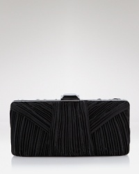 Rich pleats of satin add tempting texture to this sleek hand-held from Sondra Roberts. Rich pleats of satin add tempting texture to this sleek hand-held from Sondra Roberts.