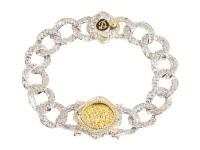 Delatori 18kt Yellow Gold Plated Link Bracelet with Druzy Stone