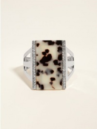 GUESS Blonde Tortoise shell Silver-Tone Square, SILVER GUESS Blonde Tortoise shell Silver-Tone Square, SILVER