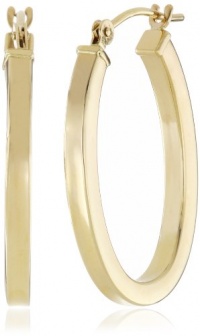 Duragold 14k Yellow Gold Square Tube Oval Hoop Earrings (0.6 Diameter) Duragold 14k Yellow Gold Square Tube Oval Hoop Earrings (0.6 Diameter)