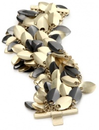 Kenneth Cole New York Modern Crush Gold and Hematite-Color Leaf Bracelet Kenneth Cole New York Modern Crush Gold and Hematite-Color Leaf Bracelet