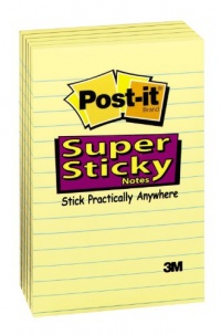 Post-it Super Sticky Notes, 4 x 6-Inches, Canary Yellow, Lined, 5-Pads/Pack Post-it Super Sticky Notes, 4 x 6-Inches, Canary Yellow, Lined, 5-Pads/Pack