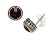Silver and 18kt Yellow Gold Genuine Garnet Earrings by Effy Collection®