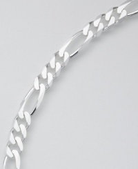 Substance and style in chunky links. This figaro bracelet expresses bold attitude in sterling silver. Measures 8 1/2 inches. Substance and style in chunky links. This figaro bracelet expresses bold attitude in sterling silver. Measures 8 1/2 inches.