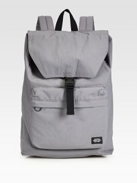 Nylon rucksack with clasp closure and drawstring cinch to tote and protect all of your day-to-day essentials.Flap, drawstring and clasp closureDouble top handlesRemovable shoulder strapExterior, interior zip pocketsNylon19W x 12H x 5DImported Nylon rucksack with clasp closure and drawstring cinch to tote and protect all of your day-to-day essentials.Flap, drawstring and clasp closureDouble top handlesRemovable shoulder strapExterior, interior zip pocketsNylon19W x 12H x 5DImported