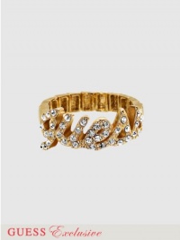 GUESS Pave Logo Stretch Ring, GOLD GUESS Pave Logo Stretch Ring, GOLD