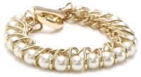Anne Klein MALABAR Gold-Tone Pearl Flex Bracelet Anne Klein MALABAR Gold-Tone Pearl Flex Bracelet