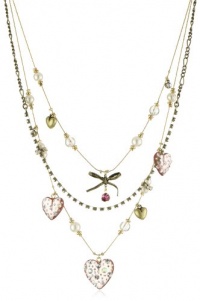 Betsey Johnson Betsey Basics Three-Row Heart Illusion Necklace Betsey Johnson Betsey Basics Three-Row Heart Illusion Necklace