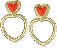 Betsey Johnson Status Heart Door Knocker Hoop Clip-On Earrings Betsey Johnson Status Heart Door Knocker Hoop Clip-On Earrings