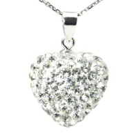 Swaroski White Crystal Heart Shape Sterling Silver Pendant Swaroski White Crystal Heart Shape Sterling Silver Pendant