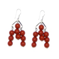 Pearlz Ocean Sterling Silver Red Jasper Dangle Earrings Pearlz Ocean Sterling Silver Red Jasper Dangle Earrings