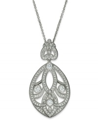 Serious sophistication from Eliot Danori. This pendant necklace shines with crystal accents and cubic zirconias (1 ct. t.w.). Set in rhodium-plated mixed metal. Approximate length: 16 inches + 2-inch extender. Approximate drop: 1-1/2 inches. Serious sophistication from Eliot Danori. This pendant necklace shines with crystal accents and cubic zirconias (1 ct. t.w.). Set in rhodium-plated mixed metal. Approximate length: 16 inches + 2-inch extender. Approximate drop: 1-1/2 inches.