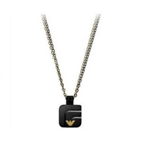 Emporio Armani EGS1500 Men's Trendy Layered Pendant Necklace Jewelry