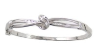 Sterling Silver Diamond Knot Bangle Bracelet (1/7 cttw) Sterling Silver Diamond Knot Bangle Bracelet (1/7 cttw)