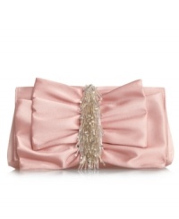 It's all about the details with this Jessica McClintock satin bow evening clutch. With a unique beaded center and femme silhouette, it's perfect your next big night out. It's all about the details with this Jessica McClintock satin bow evening clutch. With a unique beaded center and femme silhouette, it's perfect your next big night out.