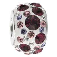 925 Sterling Silver Purple Kaleidoscope Crystal, For Chamilia, Pandora, Biagi, Personality, Reflections And More Charm Bracelets 925 Sterling Silver Purple Kaleidoscope Crystal, For Chamilia, Pandora, Biagi, Personality, Reflections And More Charm Bracelets