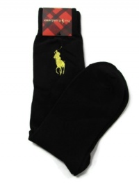 Ralph Lauren Logo Socks Black/Yellow 10-13 Ralph Lauren Logo Socks Black/Yellow 10-13