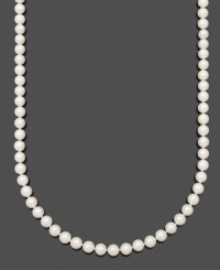 Sophistication at its finest. This beautiful necklace by Belle de Mer features AAA Akoya cultured pearls (8-8-1/2 mm) set in 14k gold. Approximate length: 20 inches.
