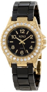 XOXO Women's XO2007 Swarovski Crystal Accented Gold-Tone Black Ceramic Bracelet Watch XOXO Women's XO2007 Swarovski Crystal Accented Gold-Tone Black Ceramic Bracelet Watch