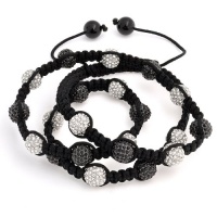 Bling Jewelry Hematite Clear Swarovski Crystal Shamballa Necklace Triple Wrap Bracelet Bling Jewelry Hematite Clear Swarovski Crystal Shamballa Necklace Triple Wrap Bracelet