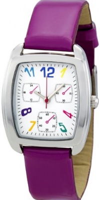 FMD White Dial Purple Faux Leather Ladies Watch ZRT8003K