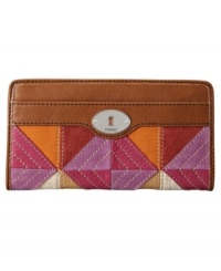 Add some color to your day with this pretty patchwork style from Fossil. The Maddox Zip Clutch features eye-catching color, carefully crafted stitching and chic signature hardware. Add some color to your day with this pretty patchwork style from Fossil. The Maddox Zip Clutch features eye-catching color, carefully crafted stitching and chic signature hardware.