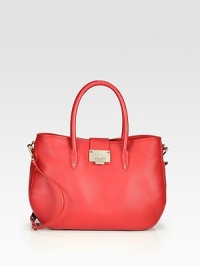 Beautiful grainy calfskin leather and classic signature hardware, perfect for your daily essentials.Double top handles, 6 dropDetachable adjustable shoulder strap, 16½-17½ dropFlip-lock strap closureProtective metal feetOne zip and two open inner compartmentsOne inside zip pocketFully lined15W X 10H X 5DMade in Italy Beautiful grainy calfskin leather and classic signature hardware, perfect for your daily essentials.Double top handles, 6 dropDetachable adjustable shoulder strap, 16½-17½ dropFlip-lock strap closureProtective metal feetOne zip and two open inner compartmentsOne inside zip pocketFully lined15W X 10H X 5DMade in Italy